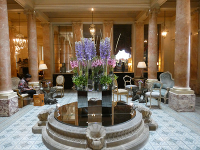Lobby of Beau Rivage Hotel Geneva