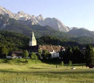 Schloss Elmau view Alps photo