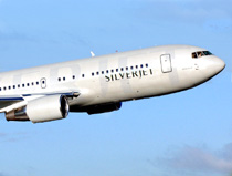 Silvetjet low far business class airline photo